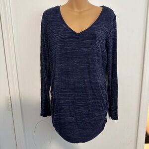 Motherhood Maternity Heather Blue Long Sleeve Top in L
